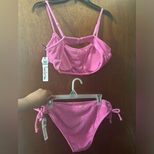 Pink soft bathing suit.